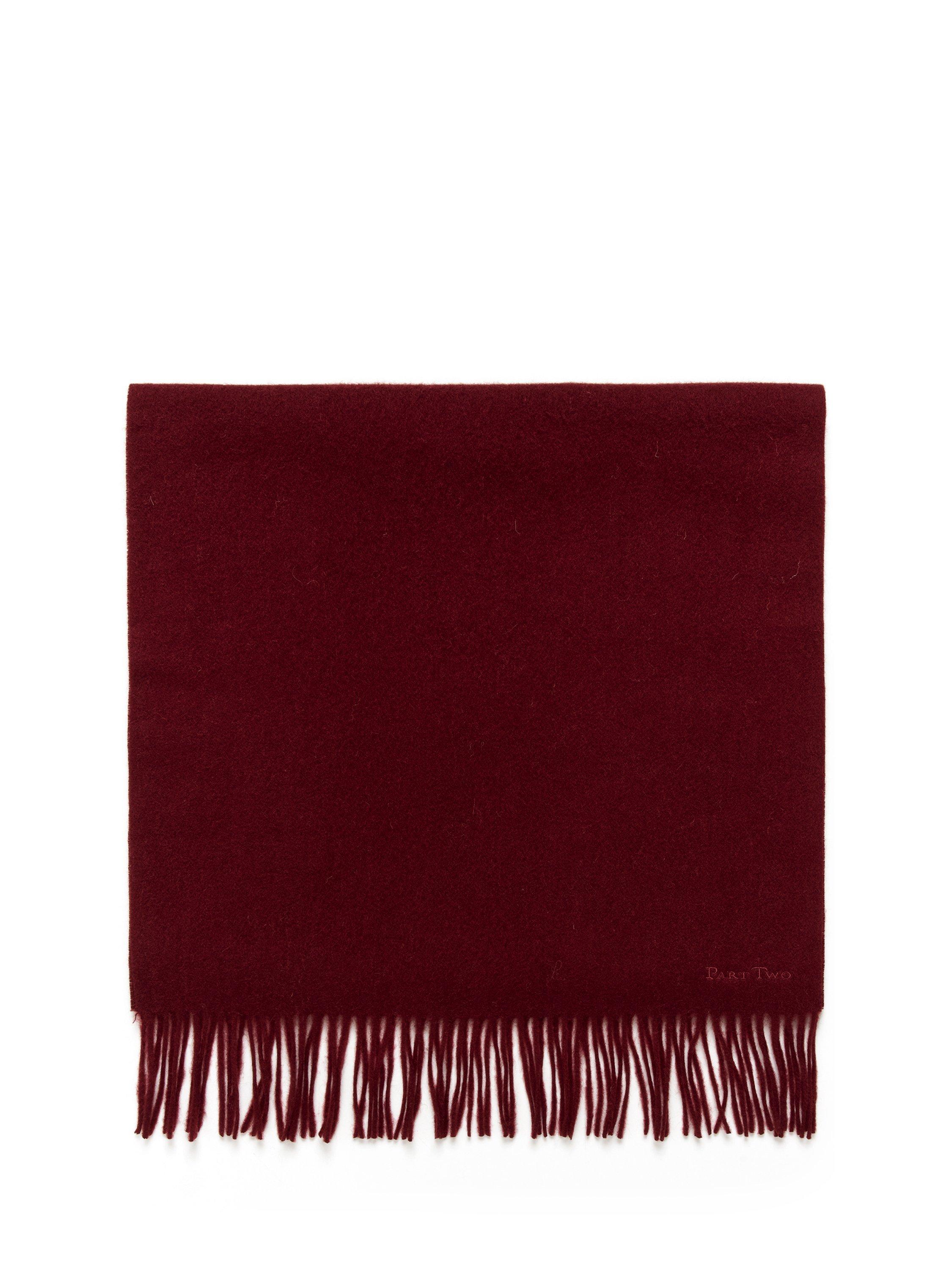 Product image 4 of 4, which shows Part Two Kitha Pure Wool Scarf, Tawny Port, One Size