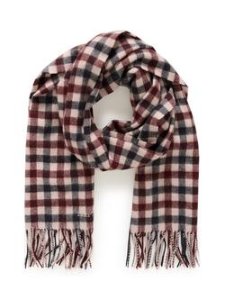 Part Two Kitha Check Pure Wool Scarf, Red/Multi, Red/Multi