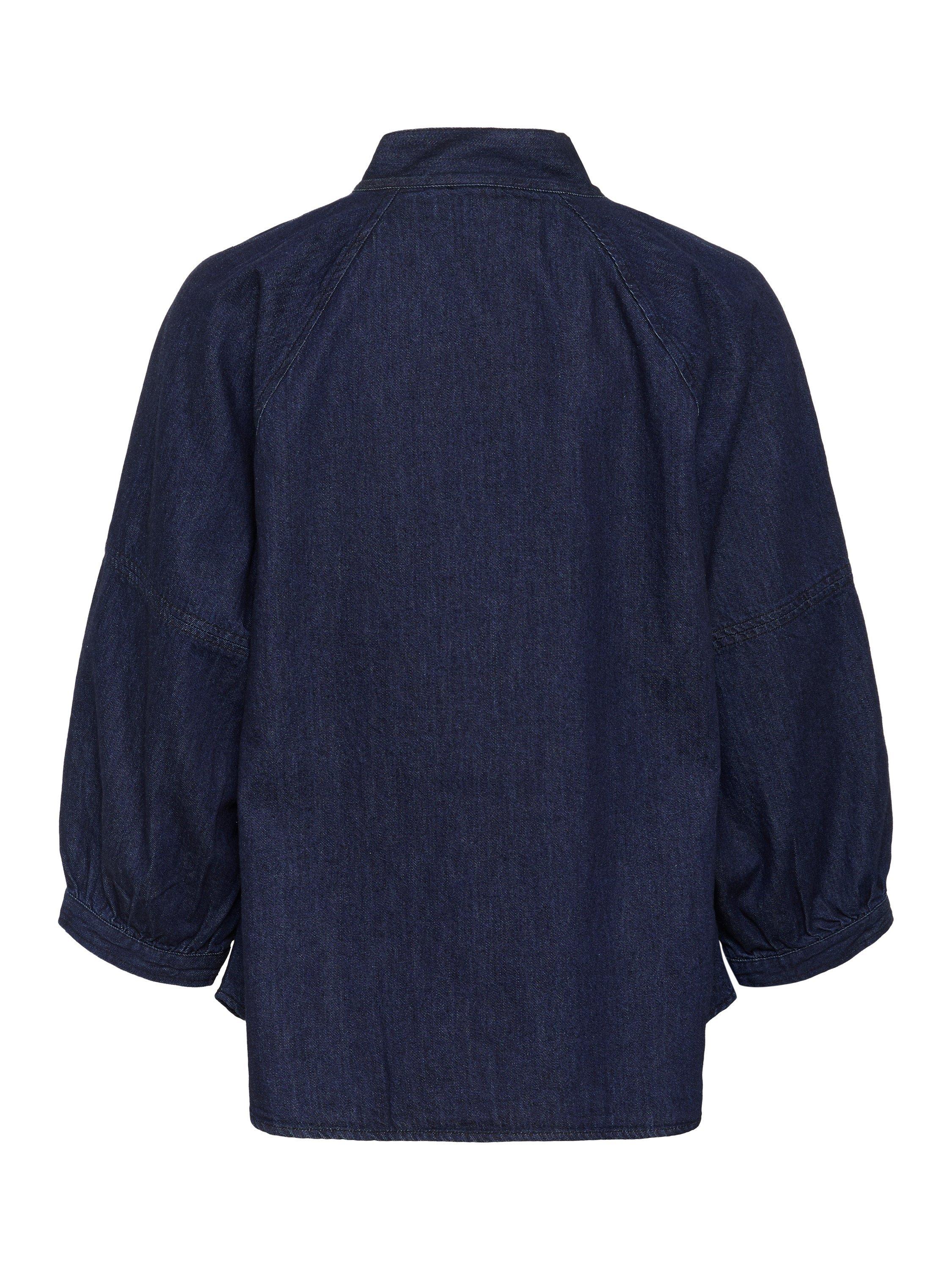 Product image 6 of 6, which shows Part Two Sassi Tie Neck Shirt, Mid Blue, 8