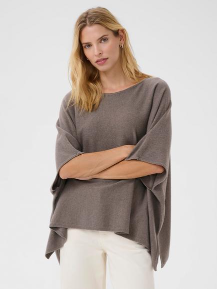 Part Two Tilanna Wool Blend Poncho, Falcon, Falcon