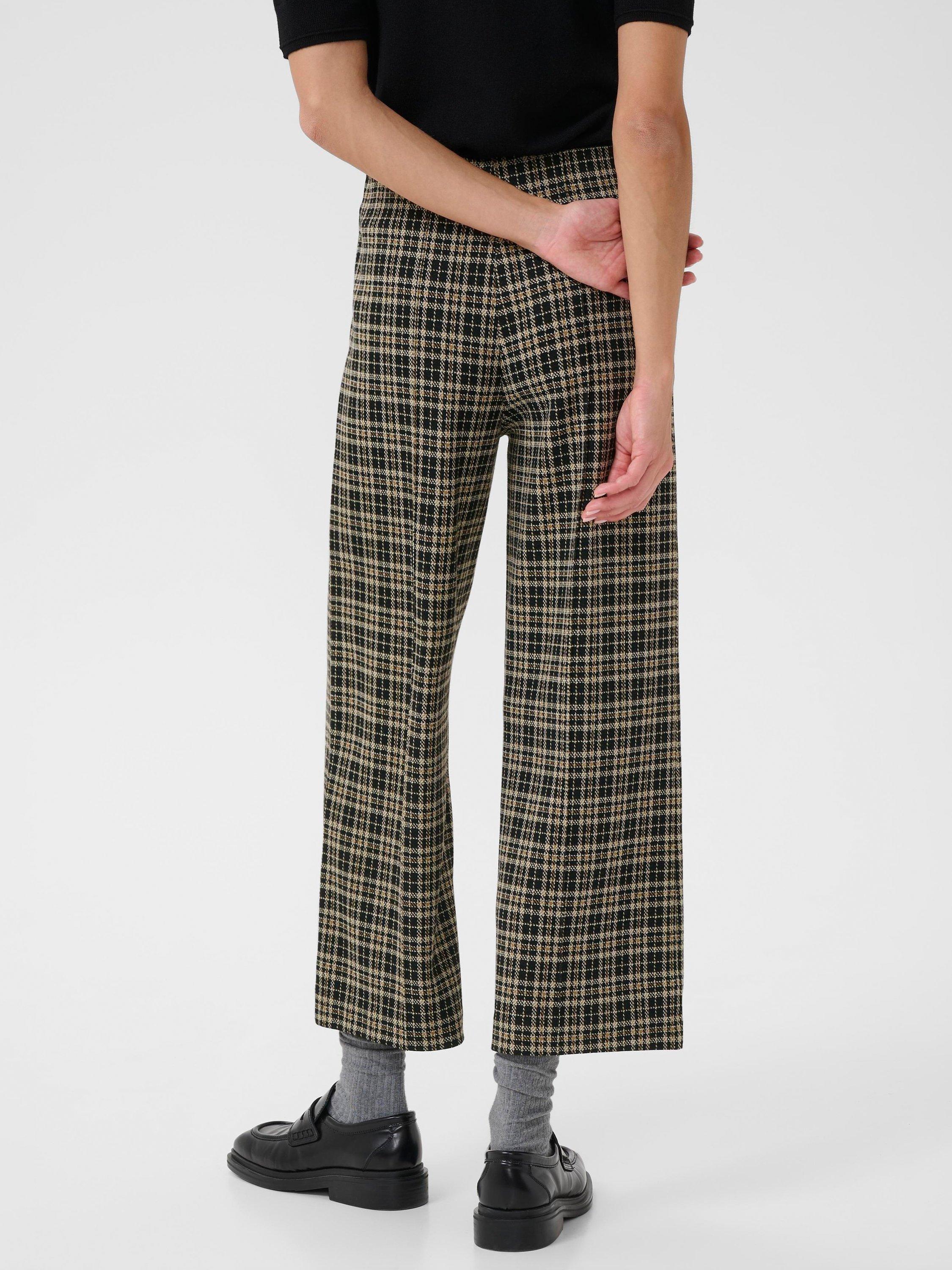Product image 2 of 6, which shows Part Two Ilisan Check Cropped Trousers, Dark Navy/Multi, XS