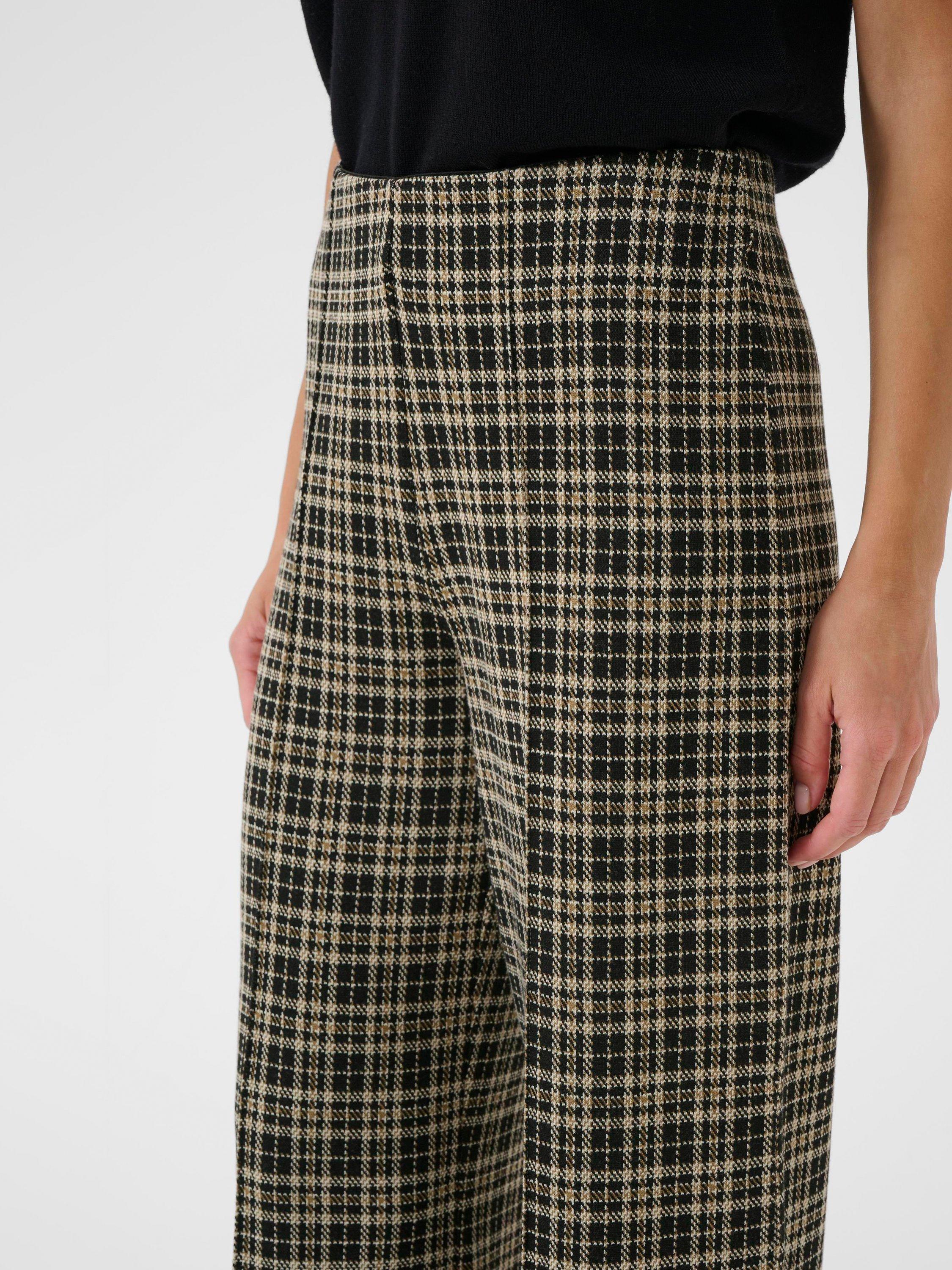 Product image 4 of 6, which shows Part Two Ilisan Check Cropped Trousers, Dark Navy/Multi, XS