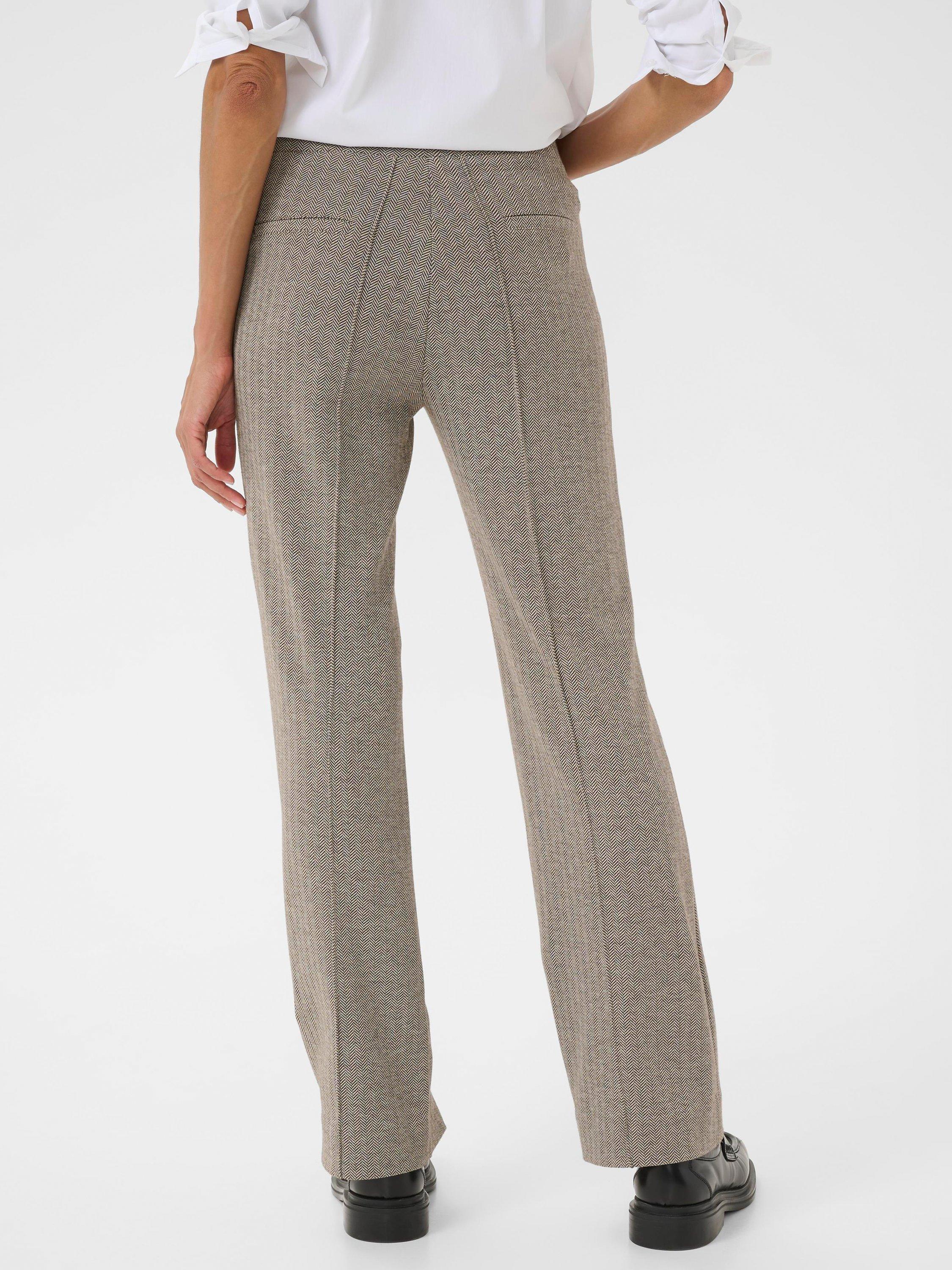 Product image 2 of 6, which shows Part Two Pontas High Rise Herringbone Flared Trousers, Garnache, 8