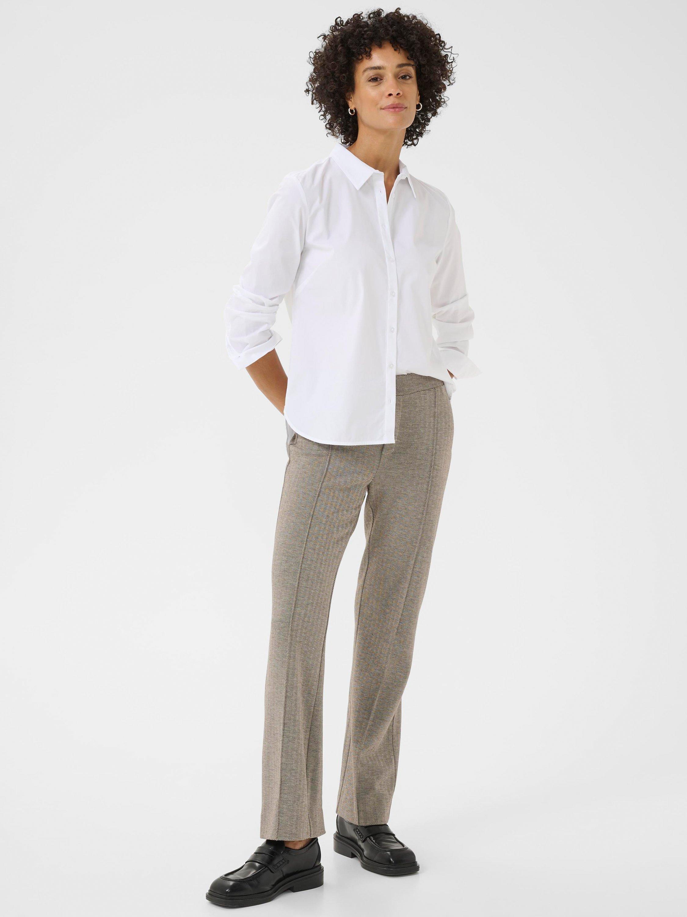 Product image 3 of 6, which shows Part Two Pontas High Rise Herringbone Flared Trousers, Garnache, 8