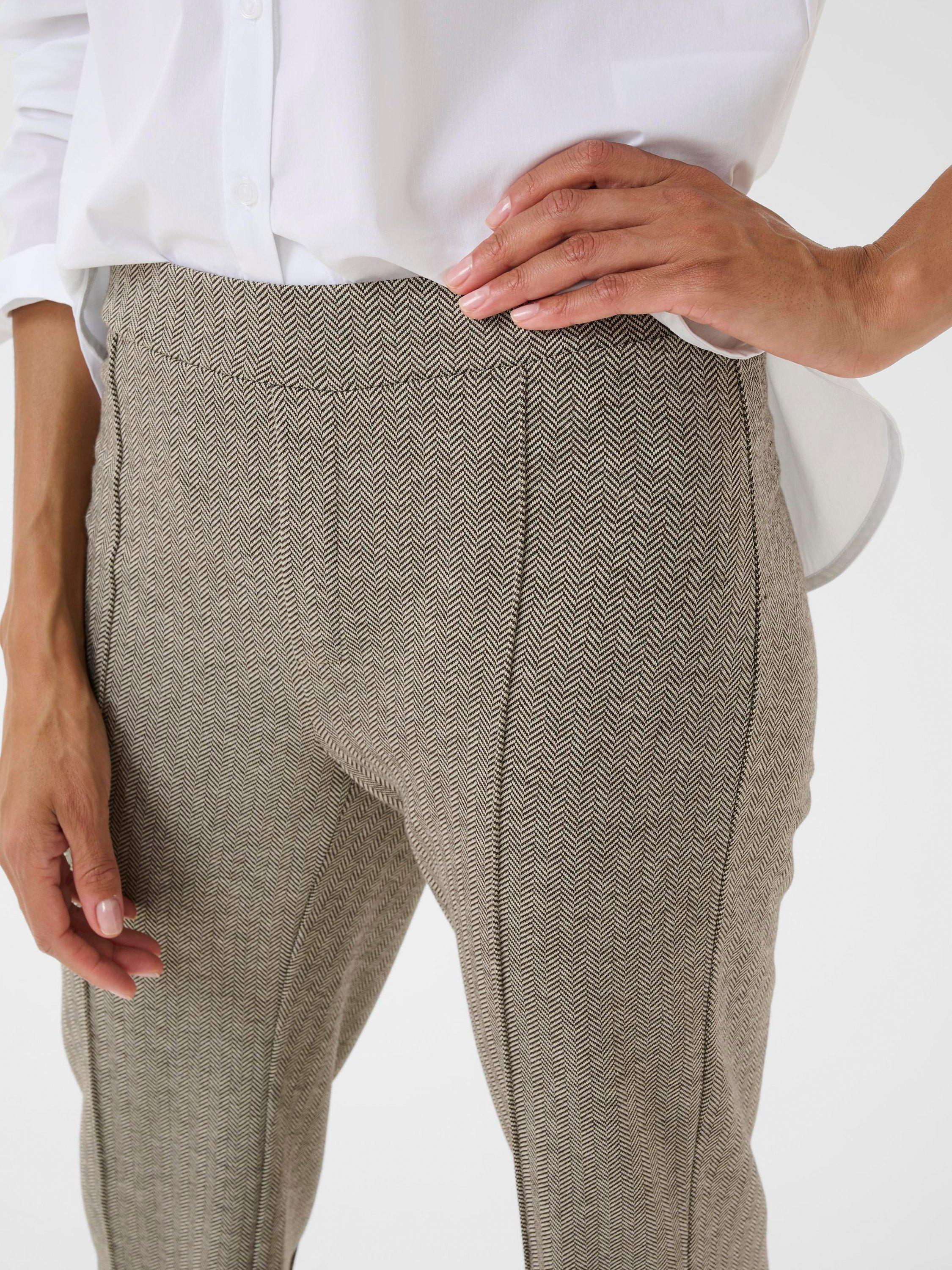 Product image 4 of 6, which shows Part Two Pontas High Rise Herringbone Flared Trousers, Garnache, 8