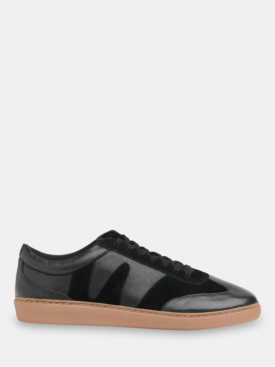 Product image 1 of 4, which shows Whistles Suede & Leather Lace-Up Trainers, Black, 3