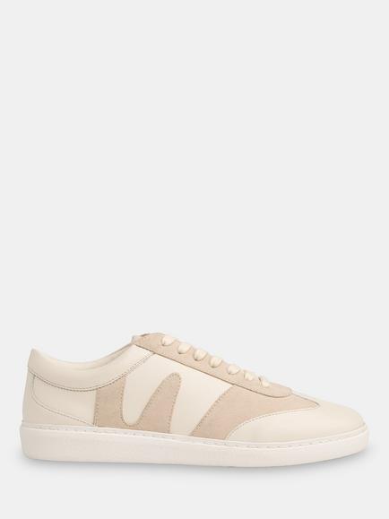 Whistles Suede & Leather Lace-Up Trainers, White, White