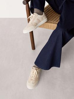 Whistles Suede & Leather Lace-Up Trainers, White - view 2, White
