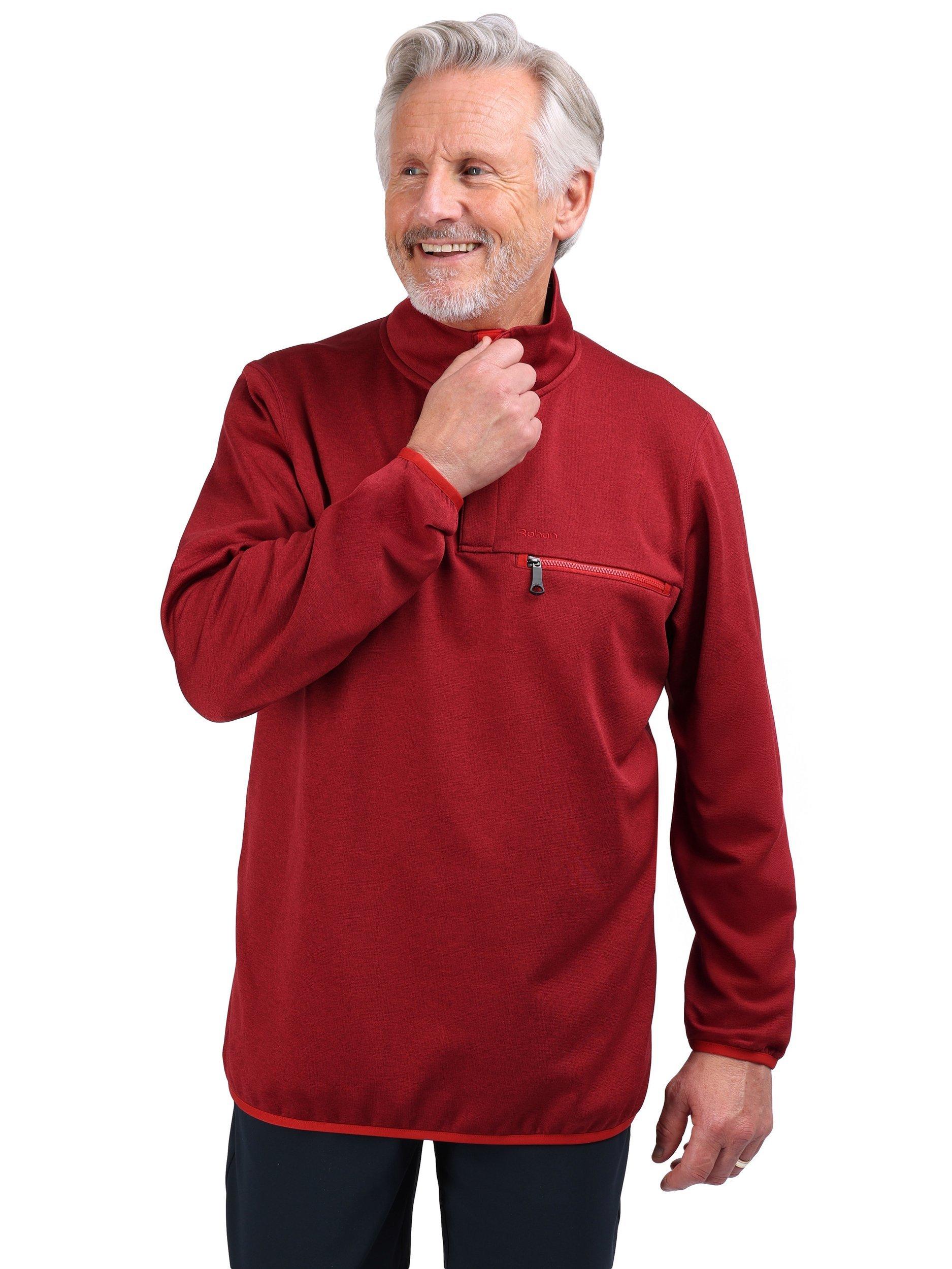 Product image 1 of 8, which shows Rohan Men's Campfire Fleece, Garnet Red Marl, S