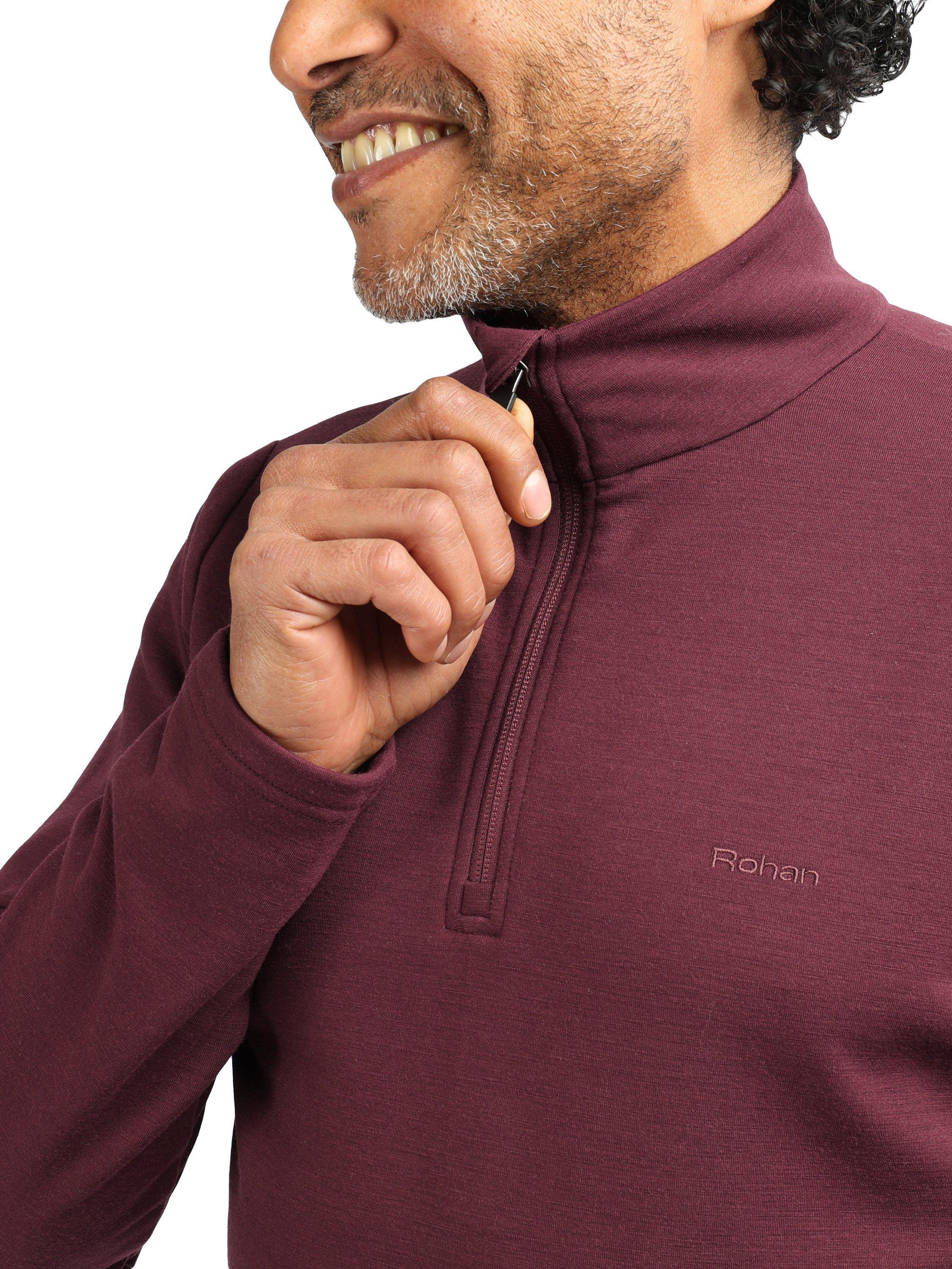 Product image 5 of 6, which shows Rohan Men's Radiant Wool Blend Jacket, Cayenne Purple, S