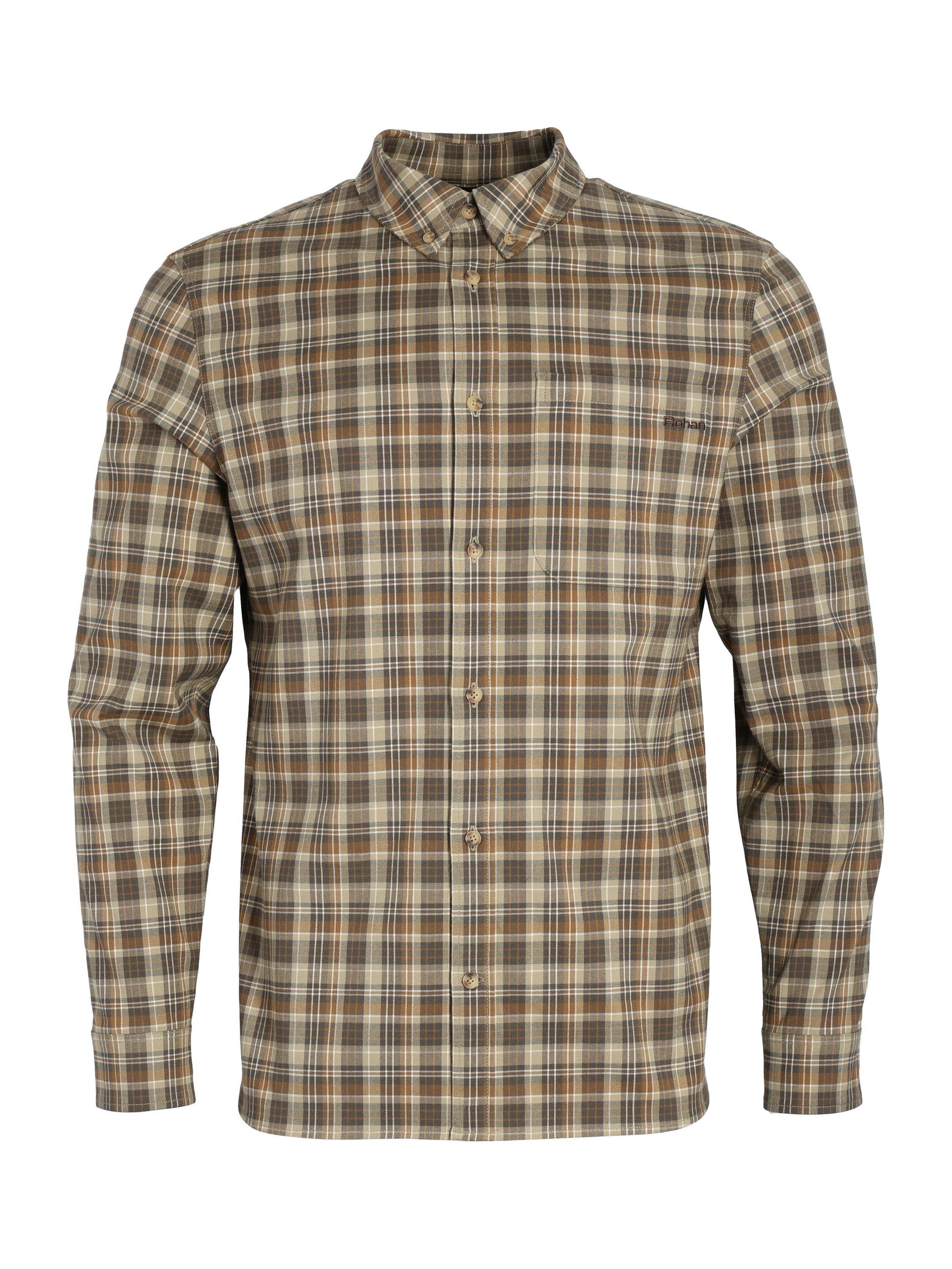 Product image 3 of 8, which shows Rohan Woolston Check Long Sleeve Shirt, Cedar Brown, S