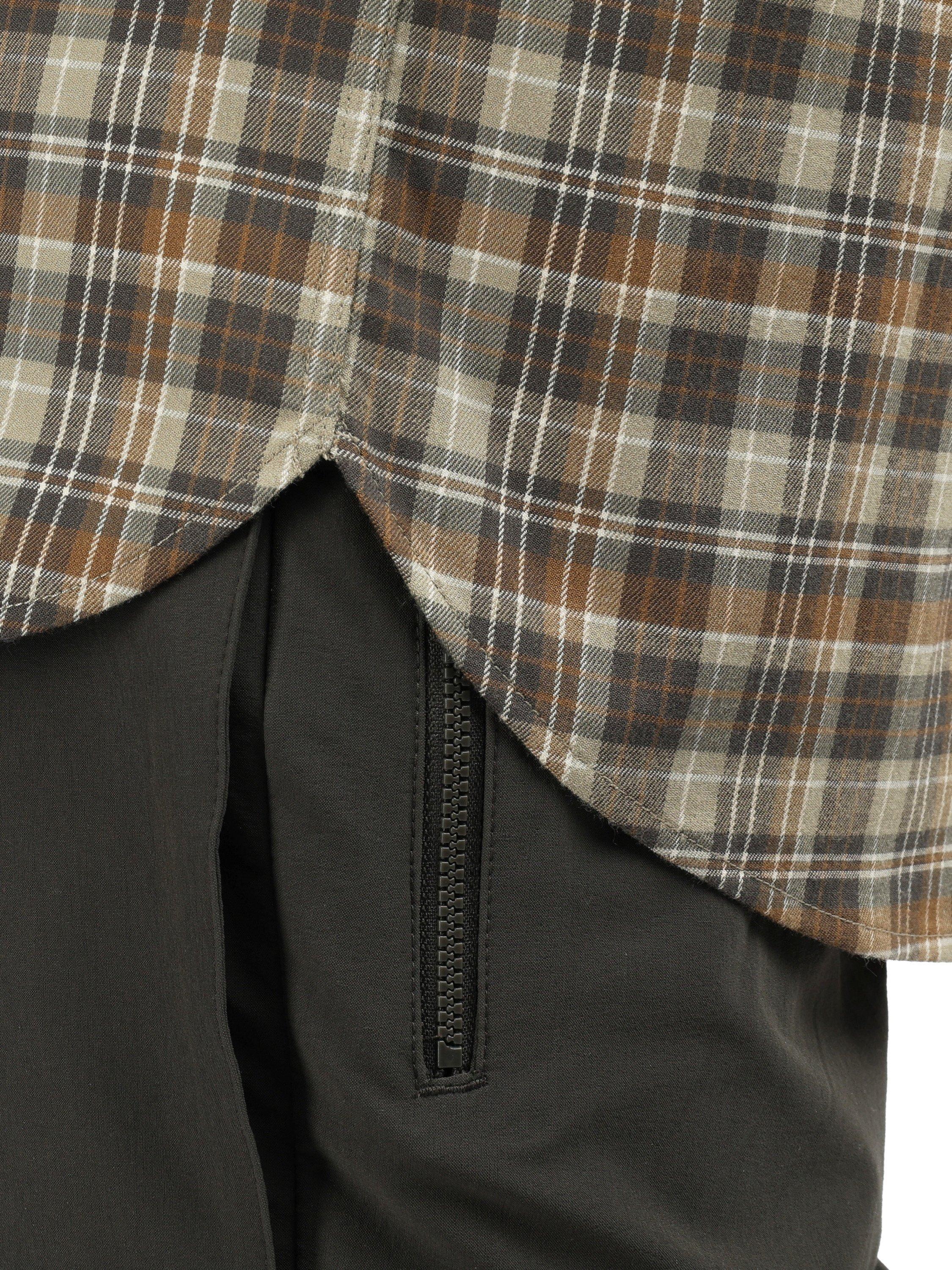 Product image 6 of 8, which shows Rohan Woolston Check Long Sleeve Shirt, Cedar Brown, S