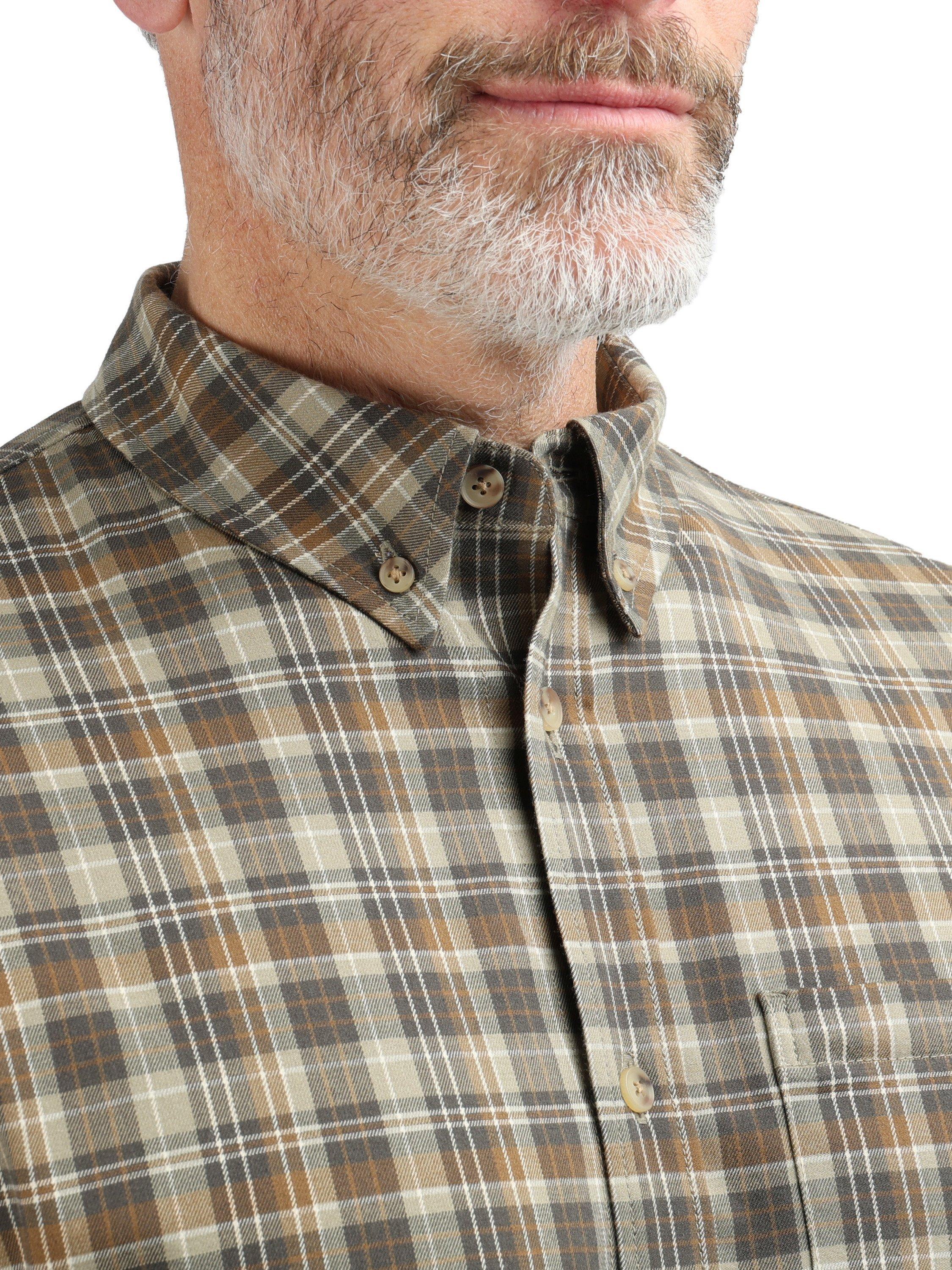 Product image 8 of 8, which shows Rohan Woolston Check Long Sleeve Shirt, Cedar Brown, S