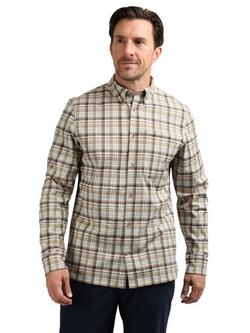 Rohan Woolston Check Long Sleeve Shirt, Ecru/Brown