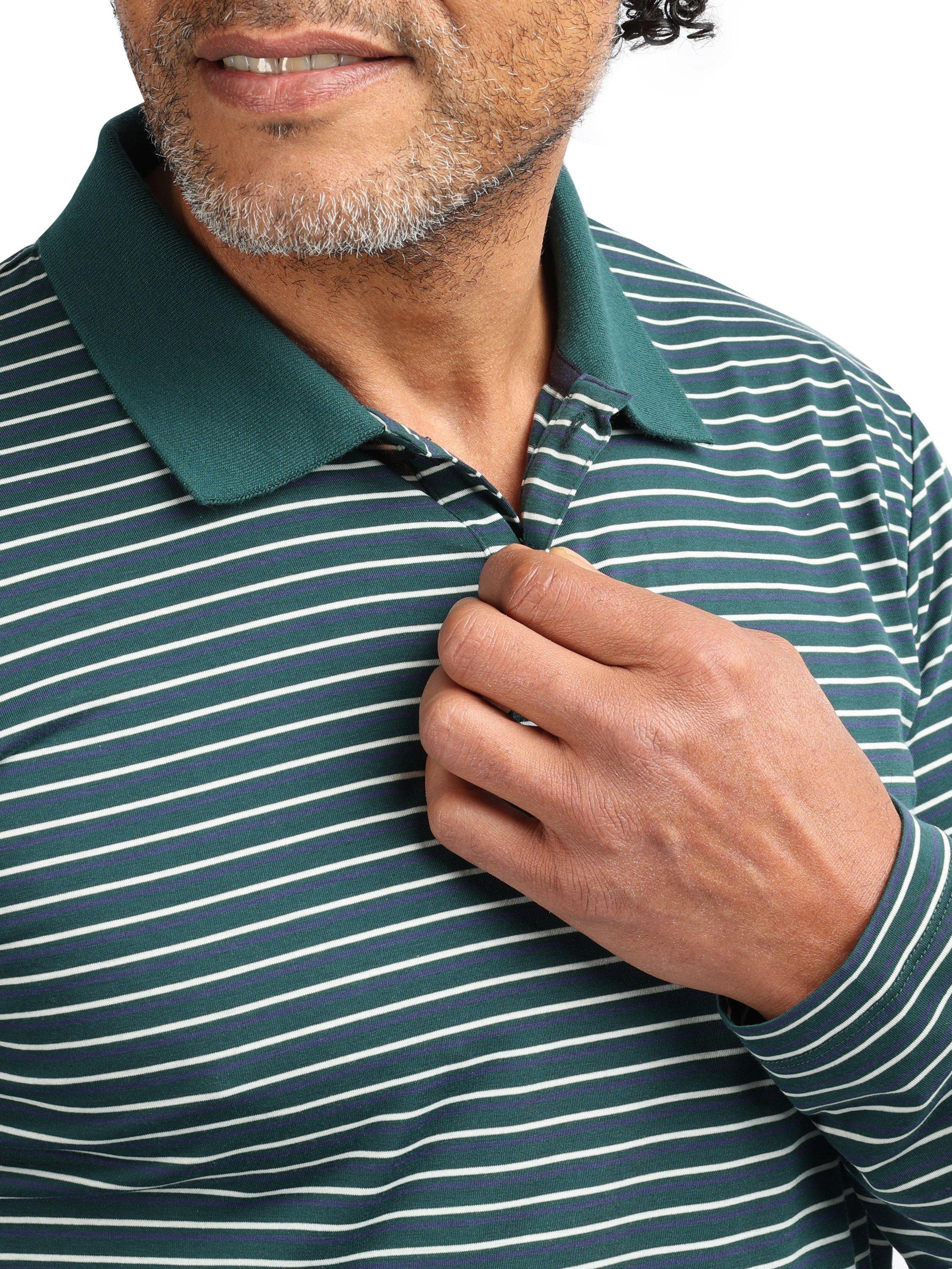 Product image 5 of 6, which shows Rohan Shoreline Stripe Polo Shirt, Green, S