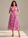 Jolie Moi Floral Mesh Maxi Dress, Purple/Multi