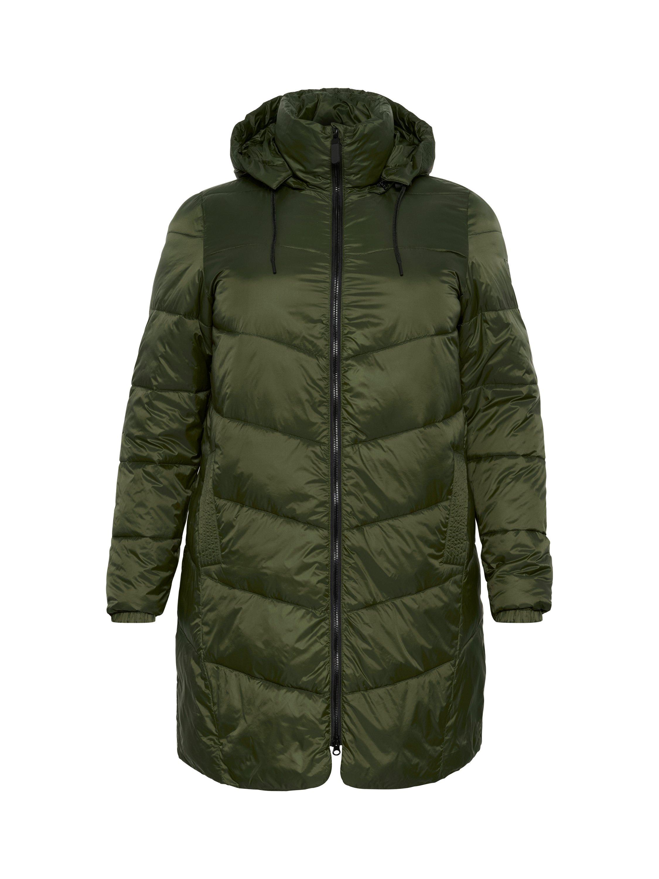Product image 5 of 6, which shows Kaffe Curve KCsusanna Quilted Longline Puffer Coat, Forest Night, 18