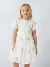 John Lewis Heirloom Collection Kids' Embroidered Floral Party Dress, Cream