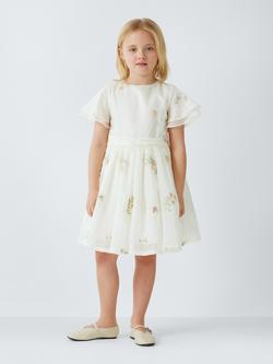 John Lewis Heirloom Collection Kids' Embroidered Floral Party Dress, Cream - view 2, Cream