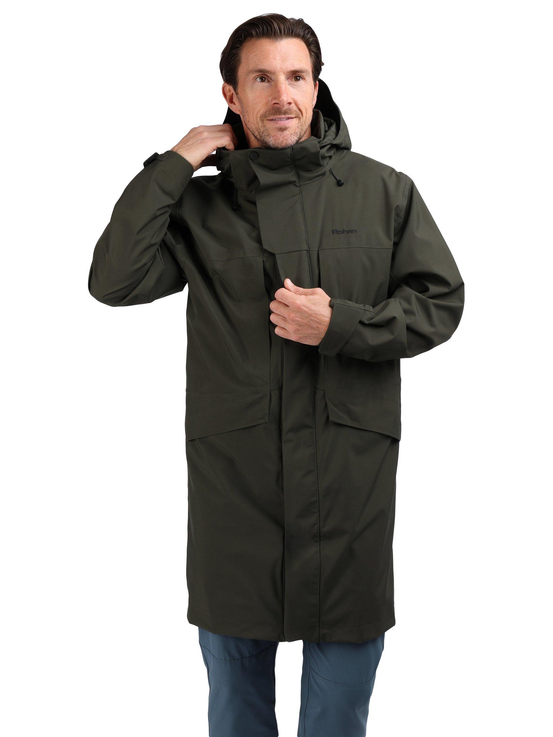 Product image 1 of 9, which shows Rohan Men's Lomond Packable Hood Waterproof Jacket, Tundra Brown, S
