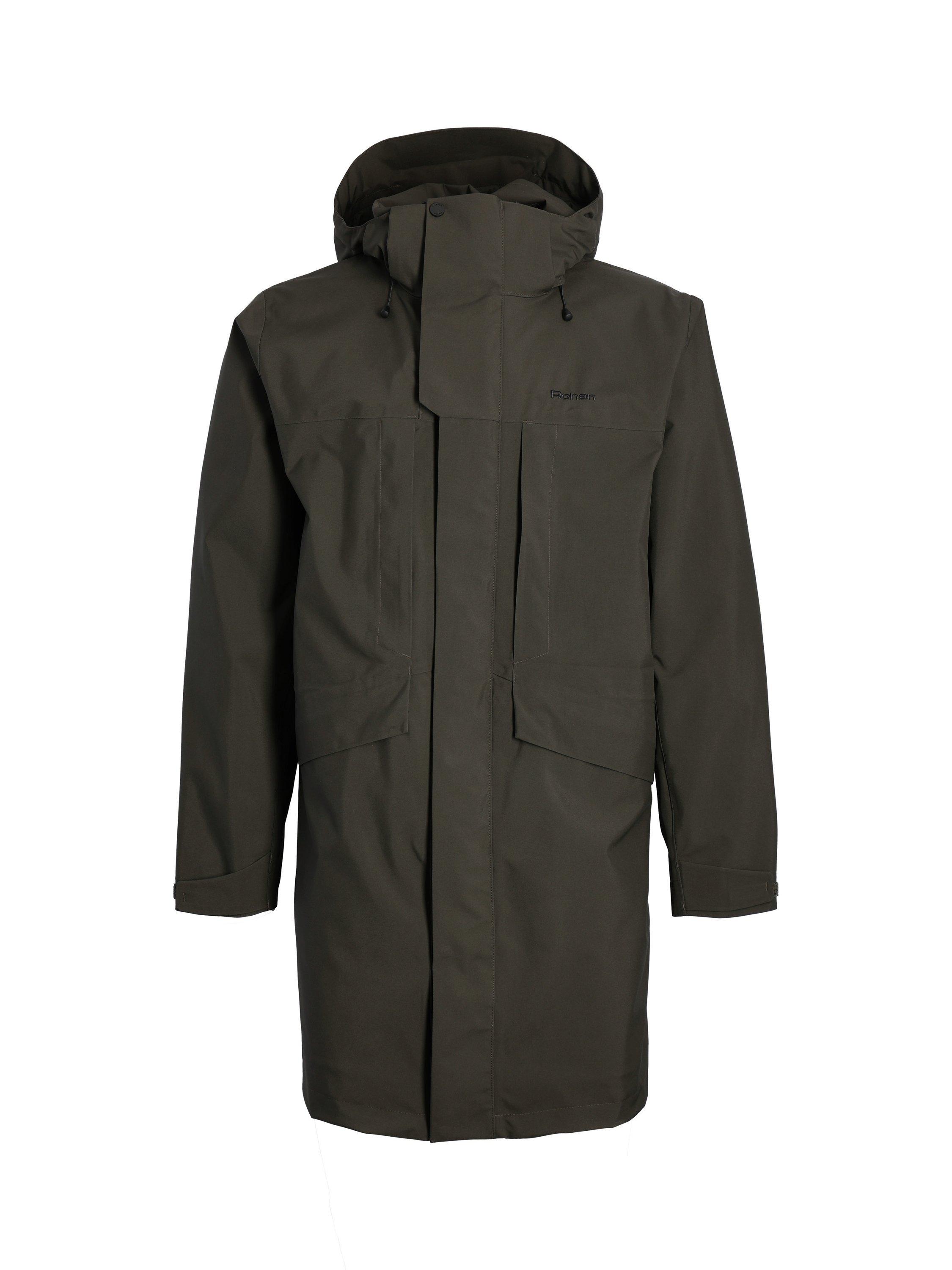 Product image 3 of 9, which shows Rohan Men's Lomond Packable Hood Waterproof Jacket, Tundra Brown, S