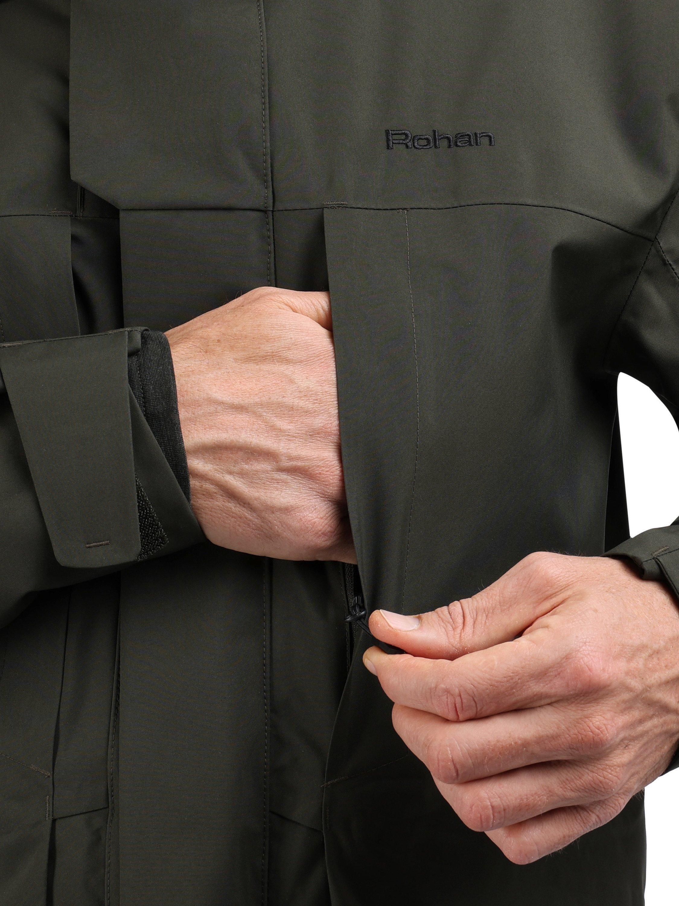 Product image 7 of 9, which shows Rohan Men's Lomond Packable Hood Waterproof Jacket, Tundra Brown, S
