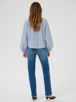 KAFFE KAmilina Stripe Cotton Blouse - view 2, Blue/Multi