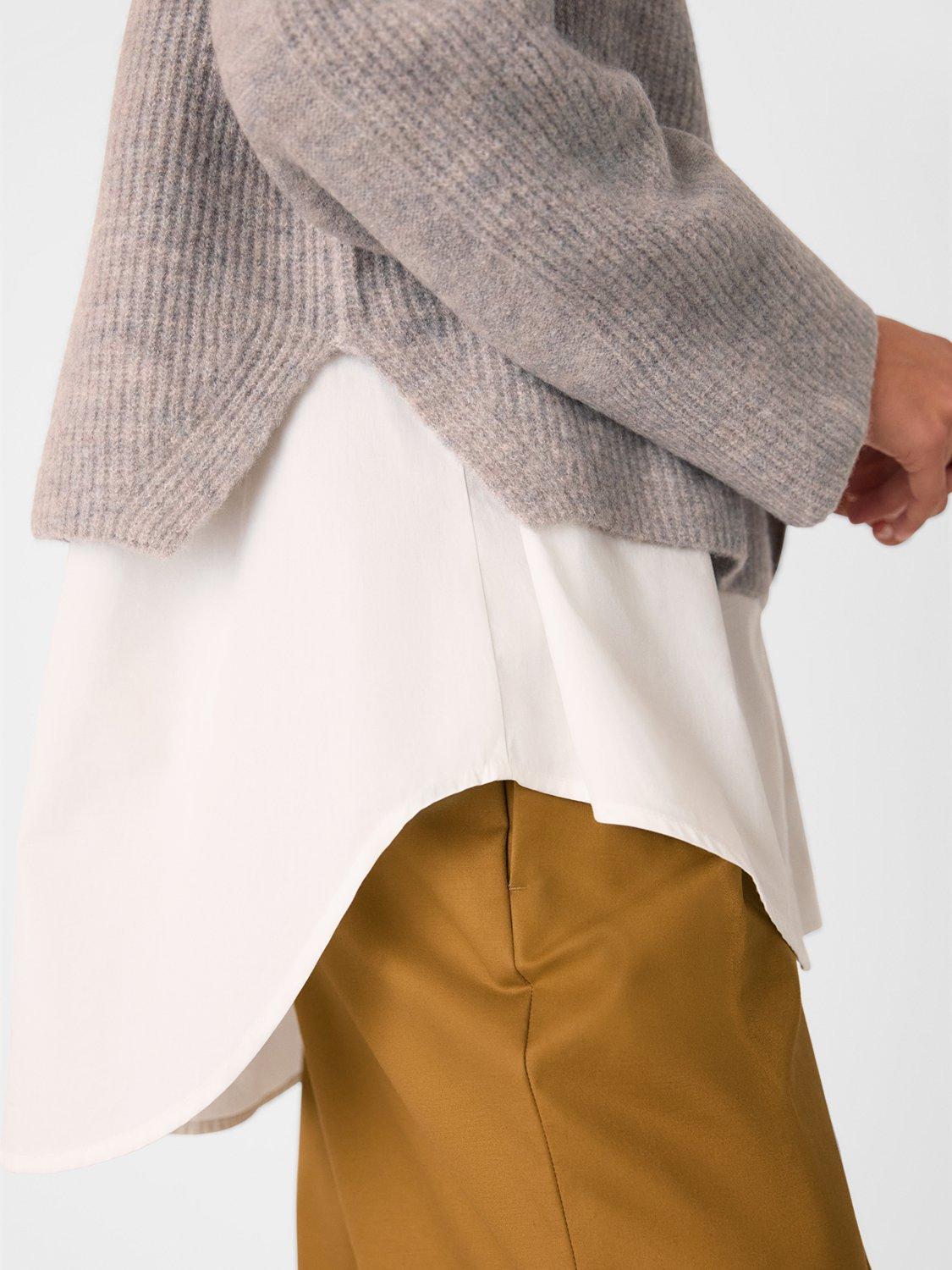 Product image 5 of 6, which shows Whistles Aria Crew Neck Wool Blend Jumper, Natural, XS