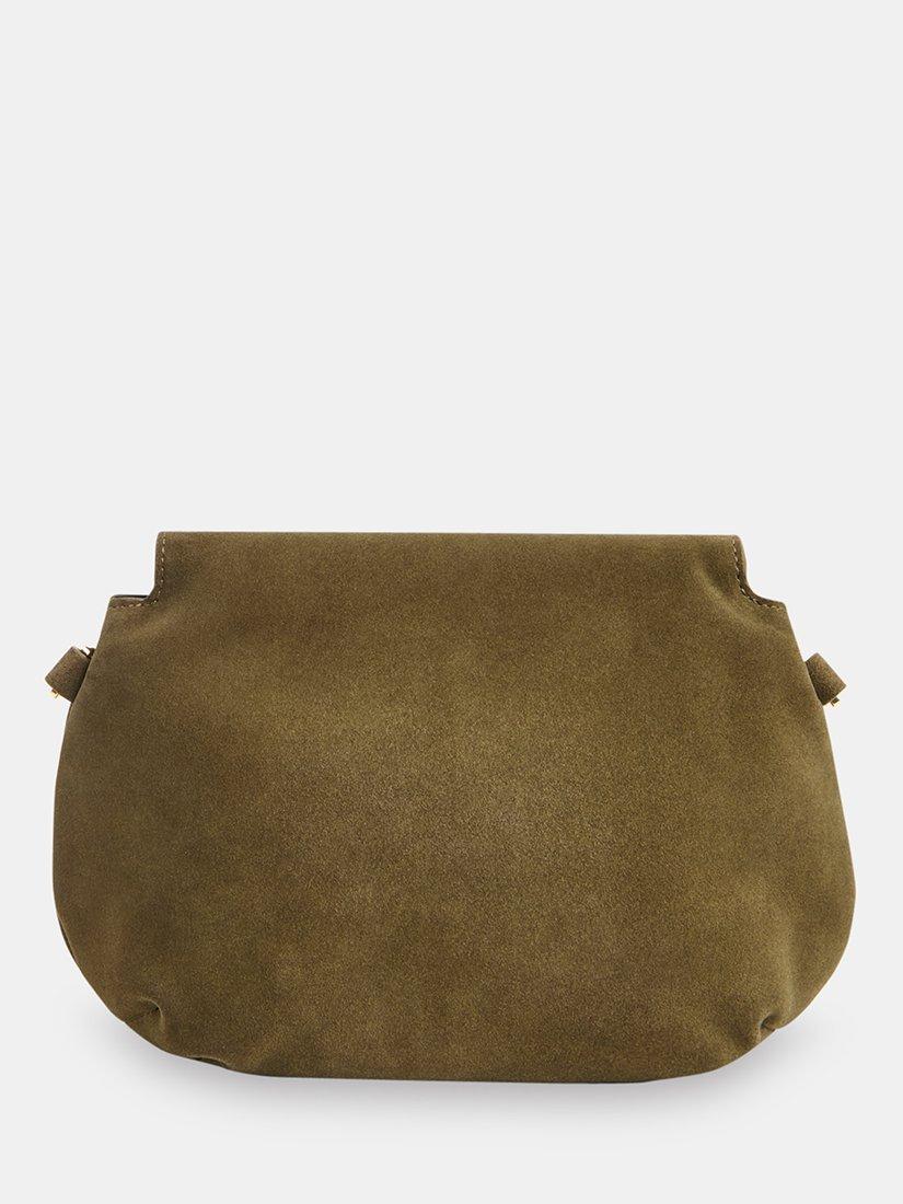 Product image 3 of 5, which shows Whistles Nala Suede Crossbody Bag, Olive, One Size