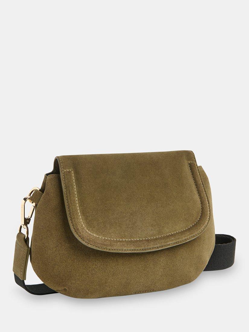 Product image 5 of 5, which shows Whistles Nala Suede Crossbody Bag, Olive, One Size
