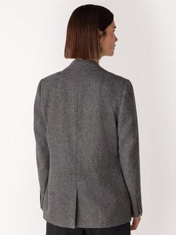Whistles Herringbone Wool Blend Blazer, Grey/Multi - view 2, Grey/Multi
