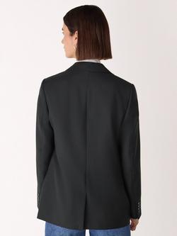 Whistles Single Breasted Wool Blend Blazer, Black - view 2, Black