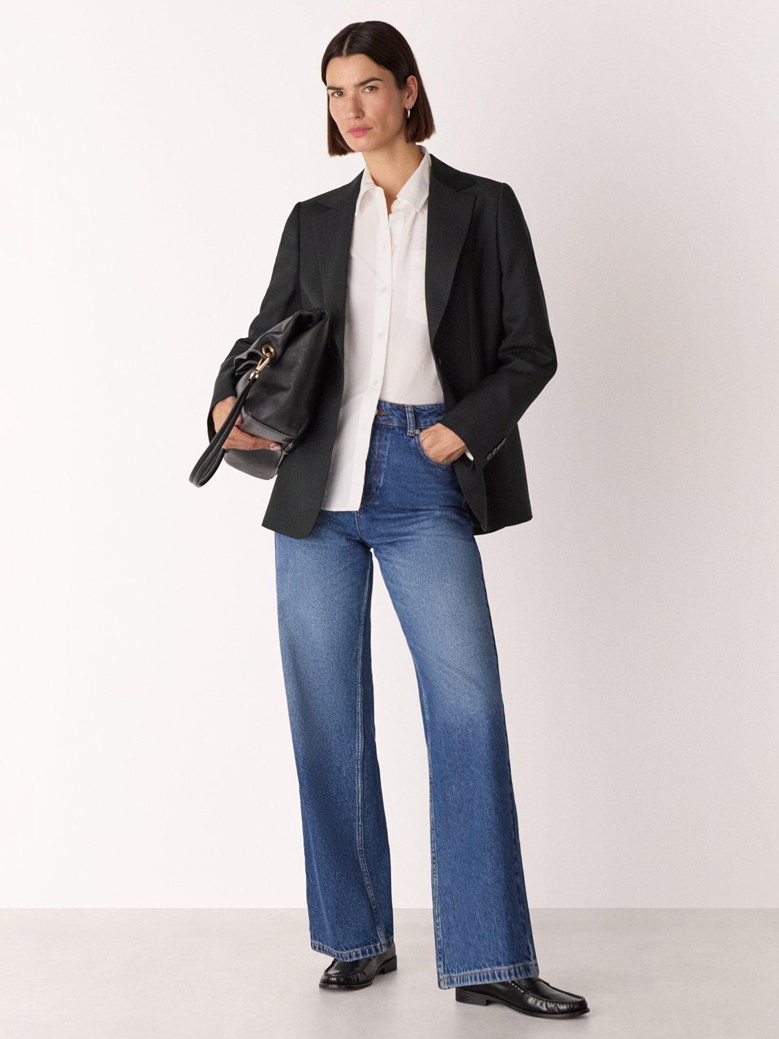 Product image 4 of 5, which shows Whistles Single Breasted Wool Blend Blazer, Black, 8