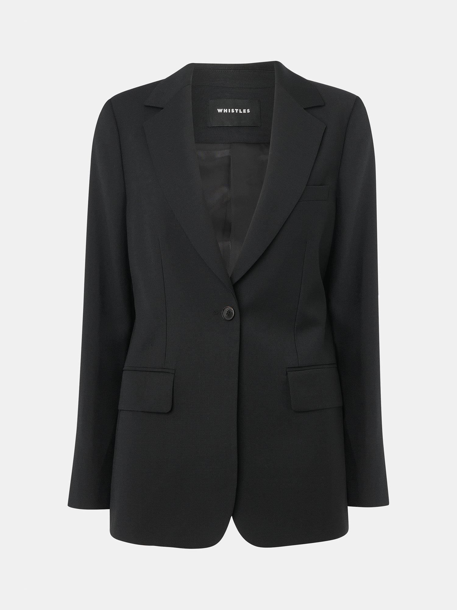 Product image 5 of 5, which shows Whistles Single Breasted Wool Blend Blazer, Black, 8