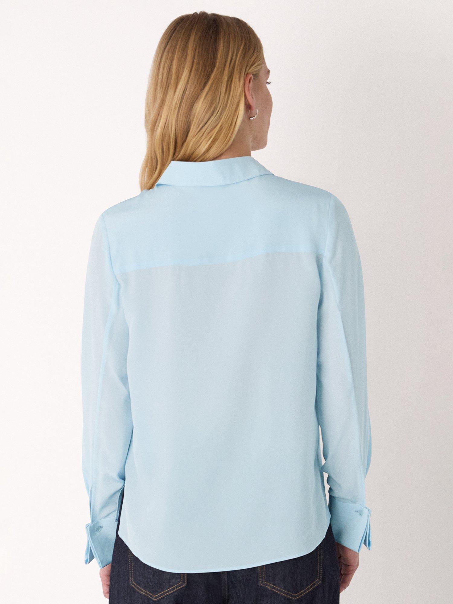 Product image 2 of 5, which shows Whistles Ultimate Silk Shirt, Pale Blue, 6