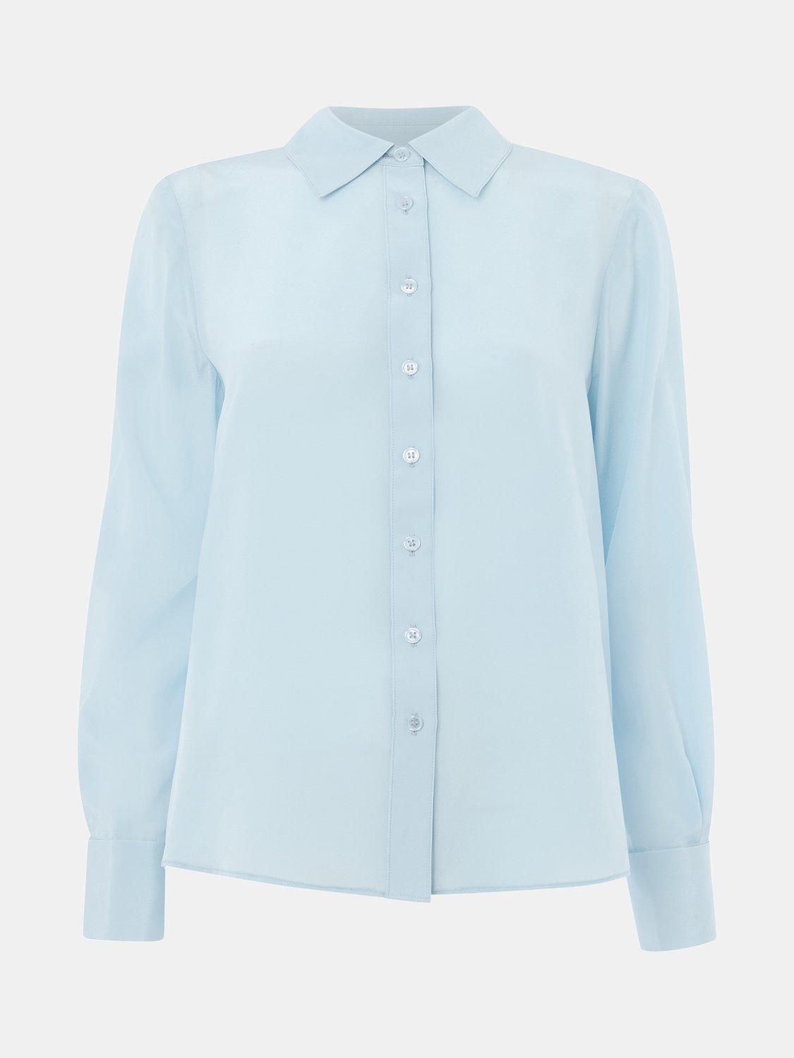 Product image 5 of 5, which shows Whistles Ultimate Silk Shirt, Pale Blue, 6