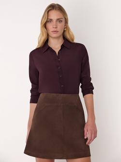 Whistles Ultimate Silk Shirt, Merlot