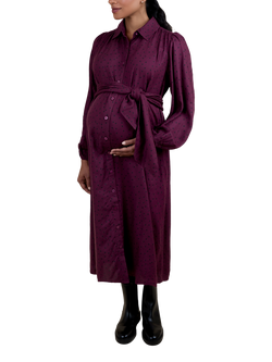 JoJo Maman Bébé Abstract Spot Maternity Dress, Wine, Wine