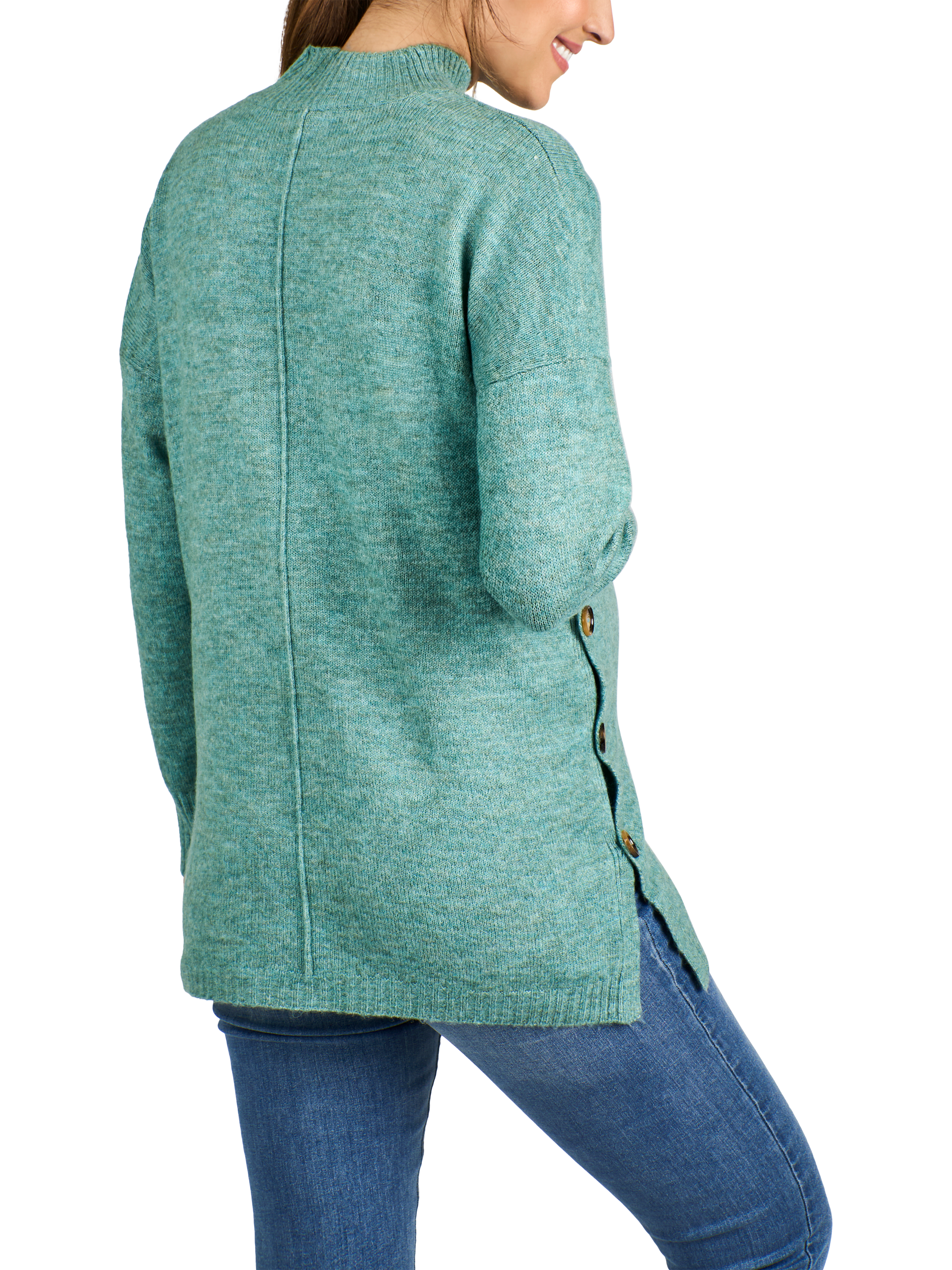Product image 2 of 4, which shows JoJo Maman Bébé Turtleneck Maternity & Nursing Jumper, Sage, S