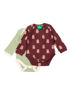 Little Green Radicals Baby Bear Bodysuit, Brown/Multi, Brown/Multi
