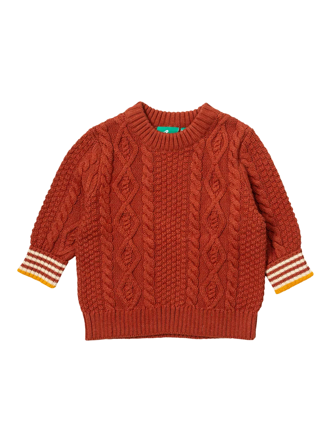 Little Green Radicals Kids' Cotton Aran Stitch Jumper