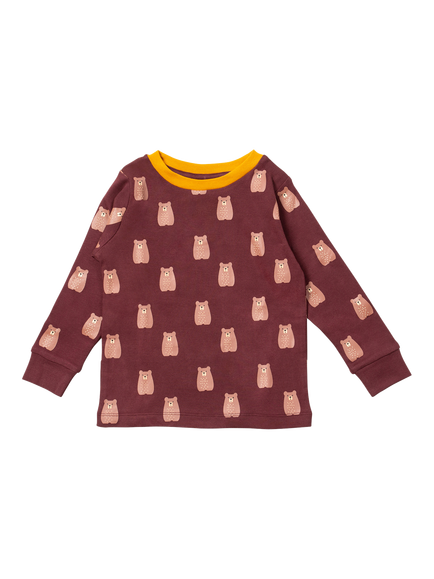 Little Green Radicals Kids' Organic Cotton Bear Pyjama Set - view 2, Brown/Multi