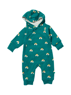 Little Green Radicals Kids' Cotton Hooded Bodysuit, Green, Green