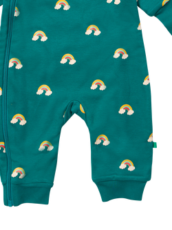 Little Green Radicals Kids' Cotton Hooded Bodysuit, Green - view 2, Green