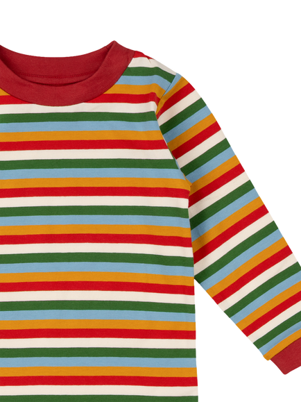 Little Green Radicals Kids' Autumn Cotton Blend Stripe Rainbow T-Shirt - view 2, Multi