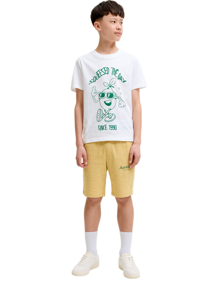 Jack & Jones Kids' Funny Fruit T-Shirt, White, Bright White