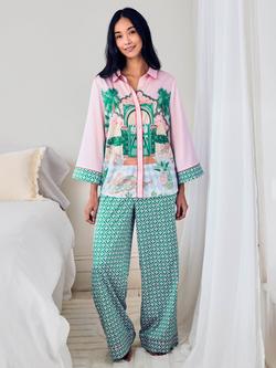 Chelsea Peers Wild Wonderland Button Down Long Pyjama Set, Multi, Multi