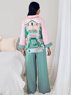 Chelsea Peers Wild Wonderland Button Down Long Pyjama Set, Multi - view 2, Multi