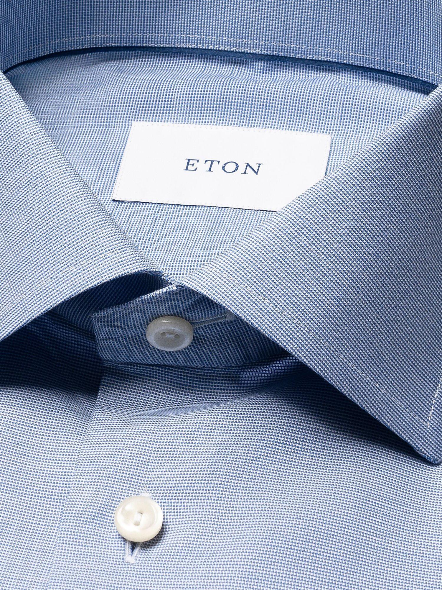 Product image 2 of 4, which shows Eton Cotton Regular Fit Oxford Shirt, Mid Blue, 14.5