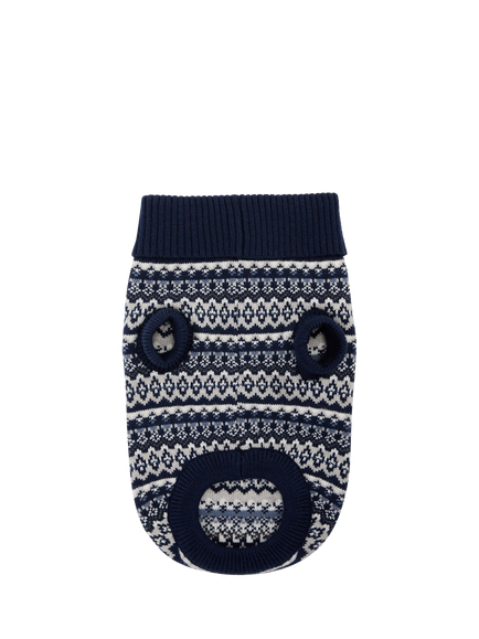 Barbour Marlow Fair Isle Dog Jumper, Navy - view 2, Navy